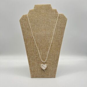 Diochroc Glass Heart and Glass Bead Necklace in Silver and Copper
